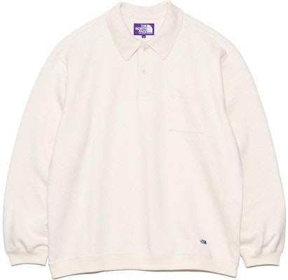 THE NORTH FACE PURPLE LABEL Loose Fit Ivory Long Sleeve Polo Shirt NT3403N-IV Order THE NORTH FACE PURPLE LABEL Loose Fit Ivory Long Sleeve Polo Shirt NT3403N-IV