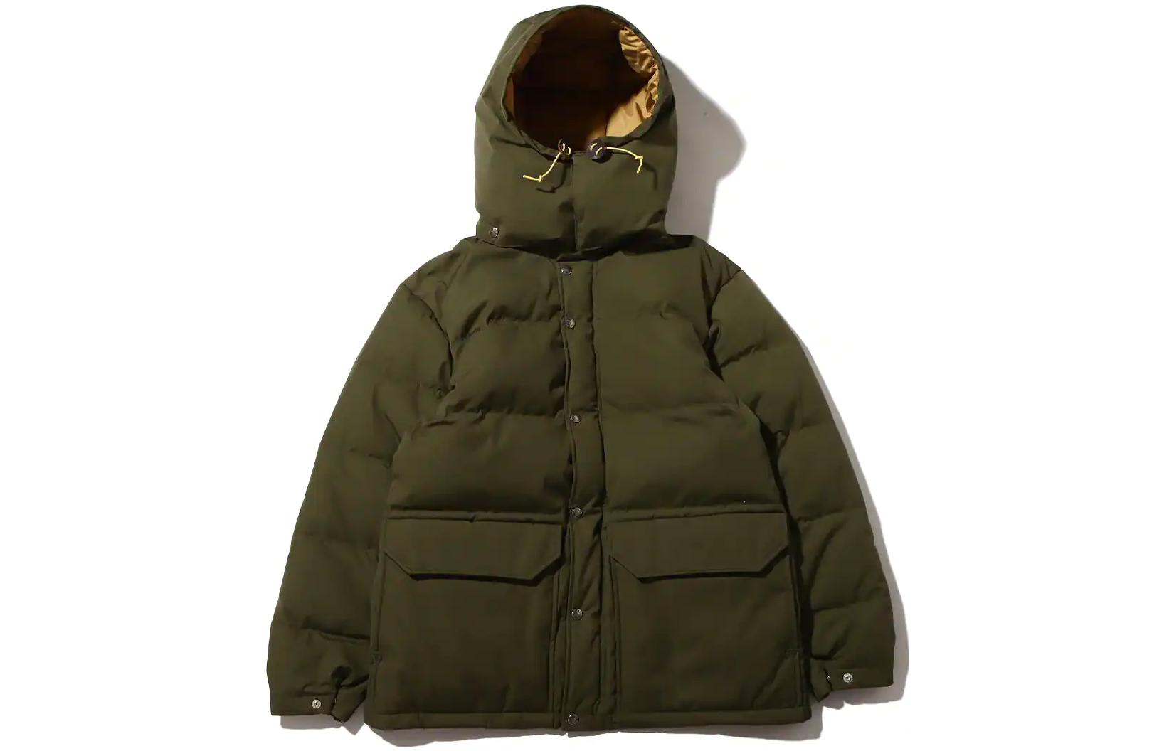 THE NORTH FACE PURPLE LABEL  Olive Green Detachable Hood Cotton Jacket. ND2262N-OL