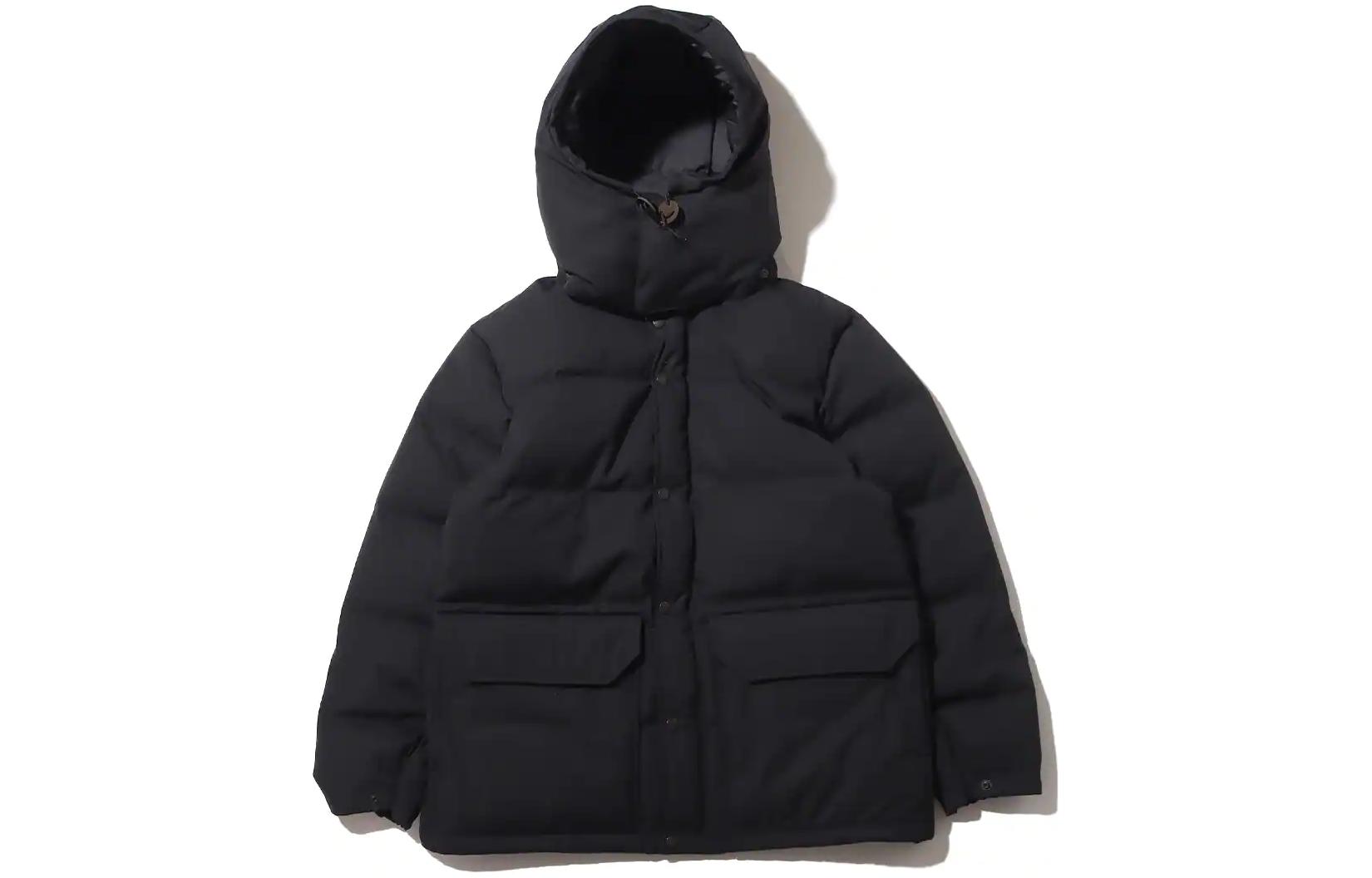 The North Face Purple Label Black Detachable Hood Long Sleeve Cotton Jacket. ND2262N-K
