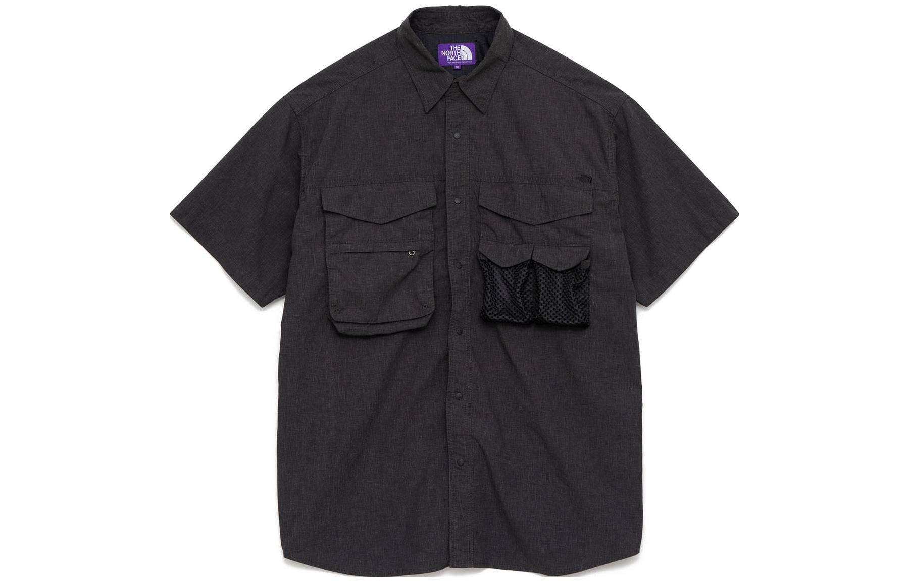 THE NORTH FACE PURPLE LABEL Black Multi-Pocket Short Sleeve Shirt Unisex Casual NT3320N-K