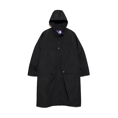 TNF Purple Label Black Solid Long Hooded Windbreaker Jacket NP2354N-K