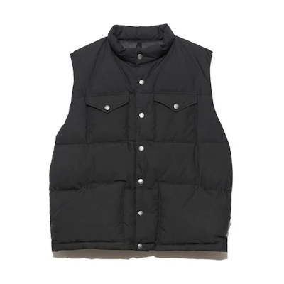 TNF PURPLE LABEL Black Solid Stand Collar Vest ND2362N-K