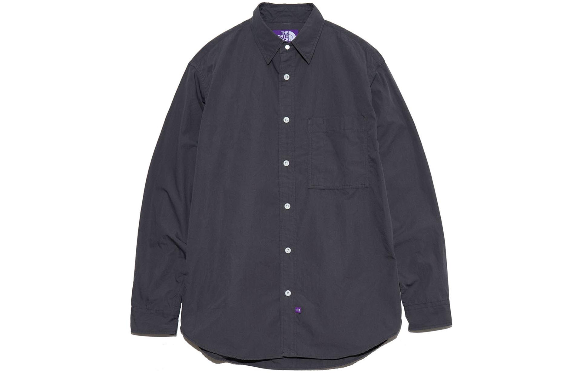 The North Face PURPLE LABEL Blue-Grey Logo Collar Loose Fit Shirt SS24 Men NT3432N-AH