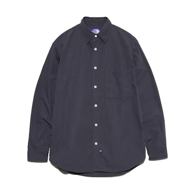 TNF PURPLE LABEL Blue-Grey Logo Collar Loose Fit Shirt SS24 Men NT3432N-AH