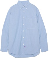 The North Face PURPLE LABEL Blue Button Down Field Shirt Long Sleeve NT3356N-SX The North Face PURPLE LABEL Blue Button Down Field Shirt Long Sleeve NT3356N-SX