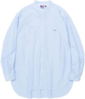 The North Face PURPLE LABEL Blue Logo Embroidered Button-Up Shirt Unisex NT3201N-SX The North Face PURPLE LABEL Blue Logo Embroidered Button-Up Shirt Unisex NT3201N-SX