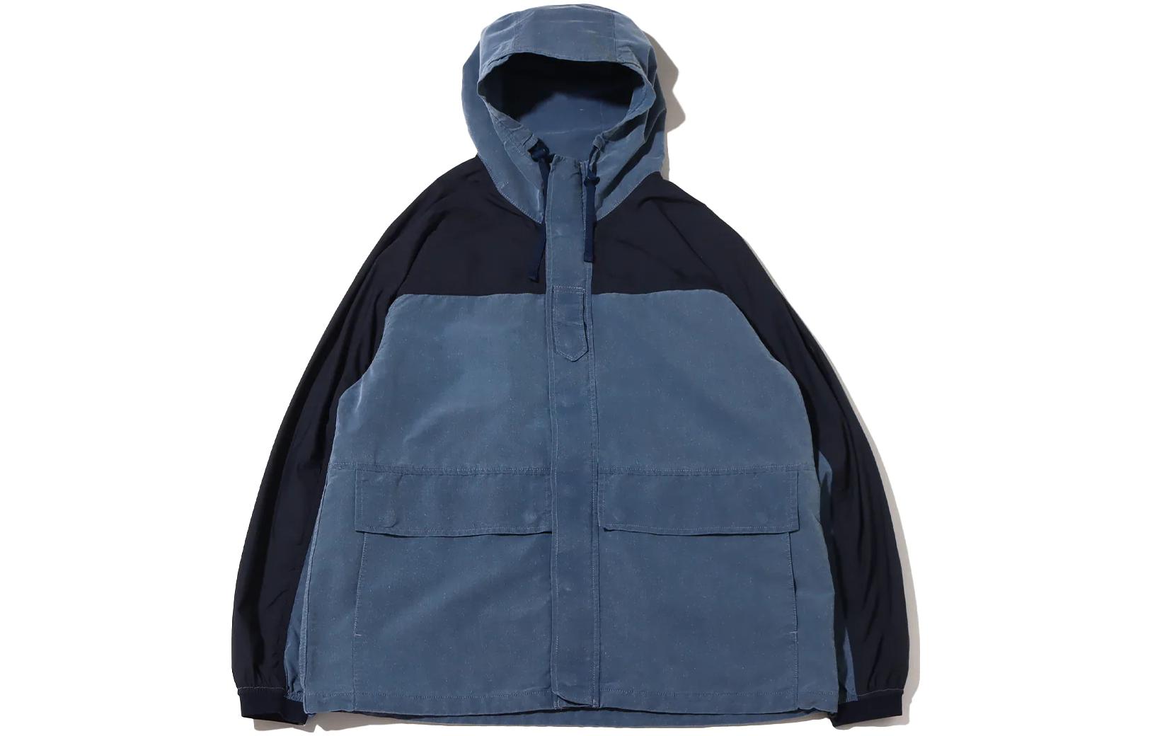 The North Face PURPLE LABEL Blue Solid Logo Zip-Up Hoodie Jacket NP2253N-IB