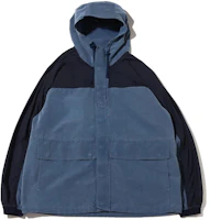 The North Face PURPLE LABEL Blue Solid Logo Zip-Up Hoodie Jacket NP2253N-IB The North Face PURPLE LABEL Blue Solid Logo Zip-Up Hoodie Jacket NP2253N-IB