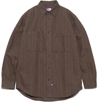 The North Face PURPLE LABEL Brown Striped Flannel Field Work Shirt NT3376N-BR The North Face PURPLE LABEL Brown Striped Flannel Field Work Shirt NT3376N-BR