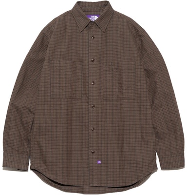 The North Face PURPLE LABEL Camisa de Franela Marrón a Rayas para Trabajo NT3376N-BR Buy The North Face PURPLE LABEL Camisa de Franela Marrón a Rayas para Trabajo NT3376N-BR