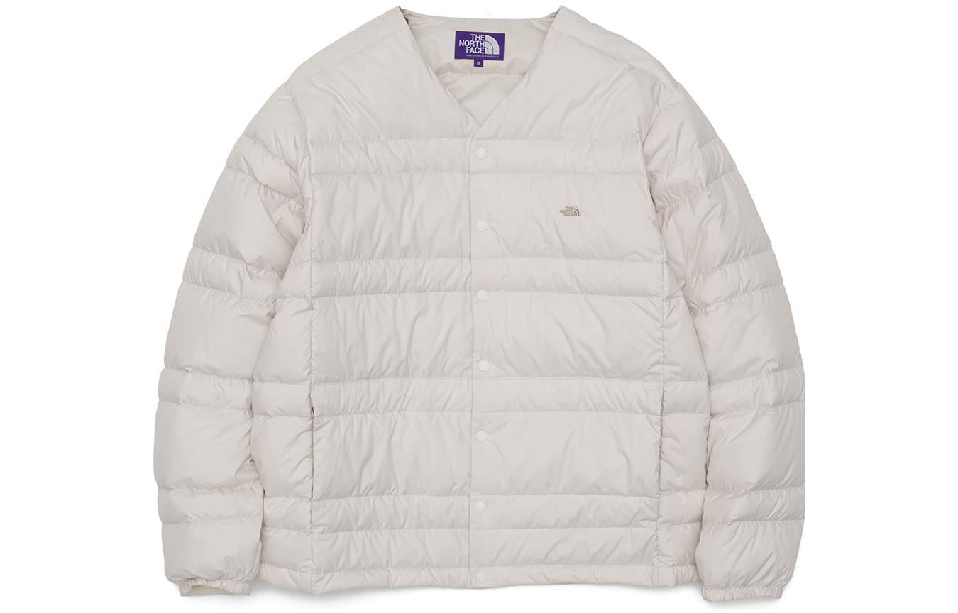 TNF PURPLE LABEL Button-Up Collarless Down Jacket Unisex White ND2254N-EC