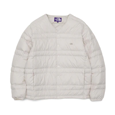 TNF PURPLE LABEL Button-Up Collarless Down Jacket Unisex White ND2254N-EC