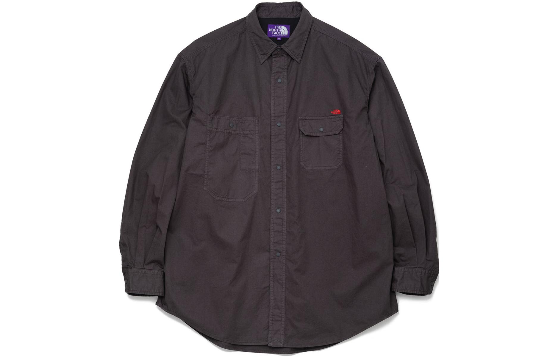 The North Face Purple Label Charcoal Grey Logo Embroidered Shirt NT3304N-CH