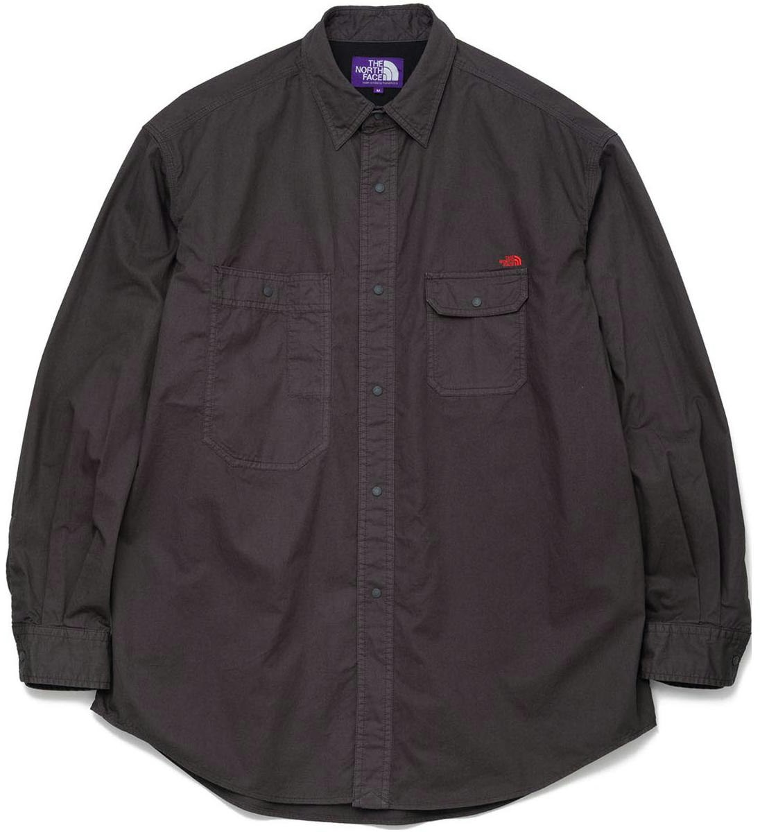 the-north-face-purple-label-charcoal-grey-logo-embroidered-shirt-nt-3304-n-ch