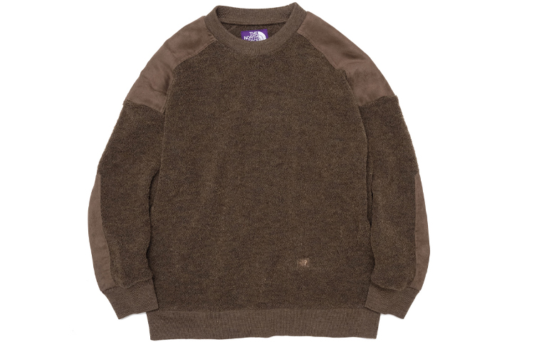 The North Face Purple Label Crew Neck Fleece Sweatshirt Brown Winter . NT6150N-BE