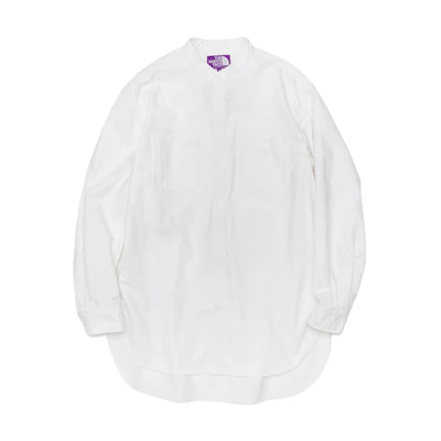 THE NORTH FACE PURPLE LABEL Embroidered Logo Button-Up White Long Sleeve Shirt NT3201N-W