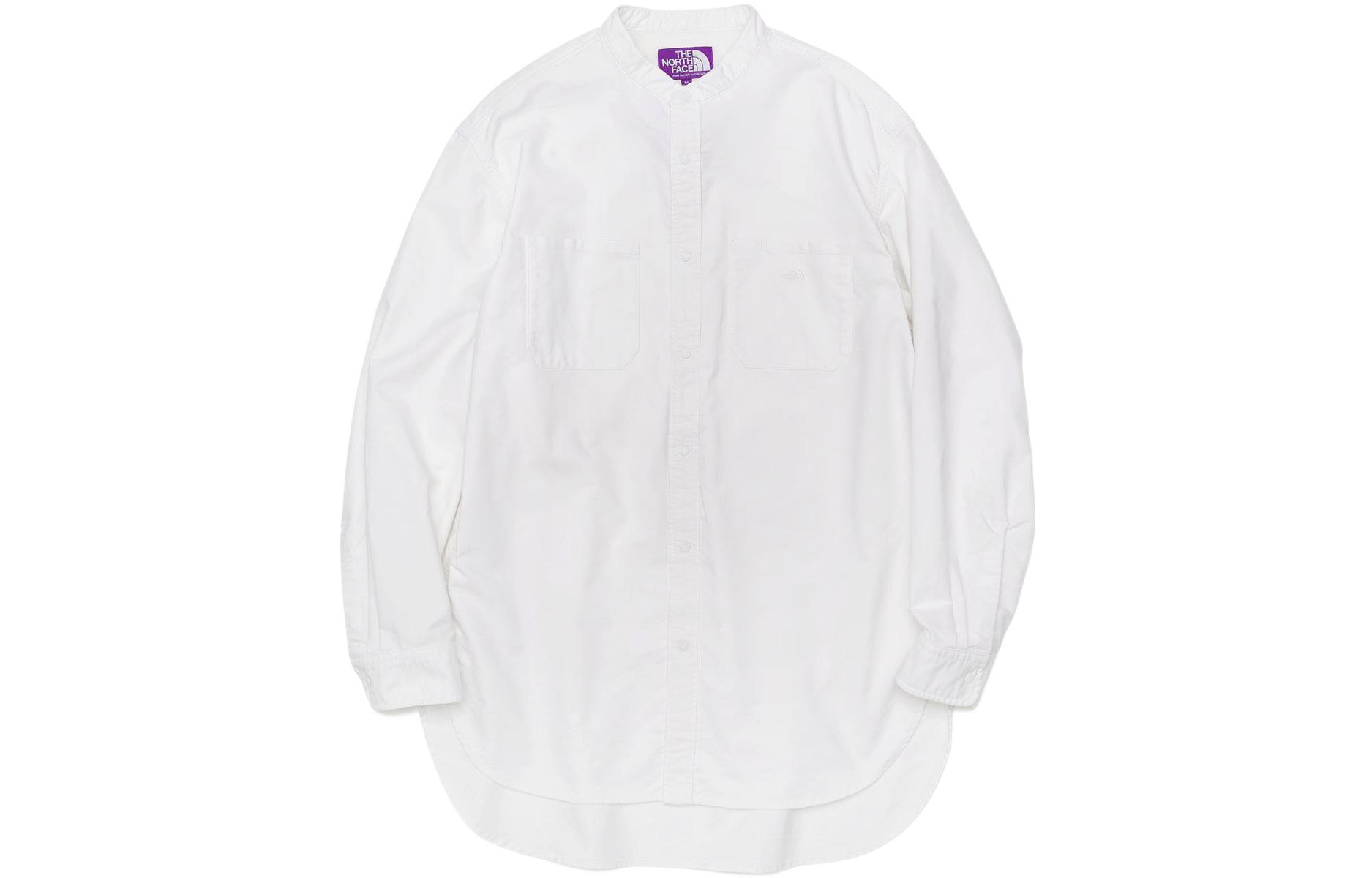 Order THE NORTH FACE PURPLE LABEL Kemeja Lengan Panjang Putih Logo Bordir NT3201N-W