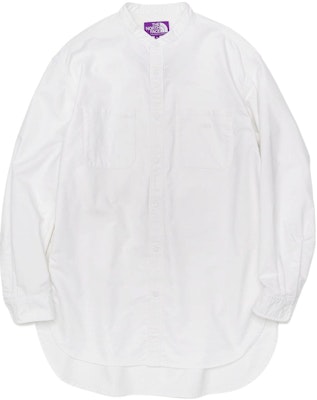 THE NORTH FACE PURPLE LABEL Embroidered Logo Button-Up White Long Sleeve Shirt NT3201N-W Order THE NORTH FACE PURPLE LABEL Embroidered Logo Button-Up White Long Sleeve Shirt NT3201N-W