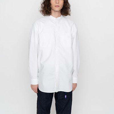 THE NORTH FACE PURPLE LABEL Embroidered Logo Button-Up White Long Sleeve Shirt NT3201N-W Purchase THE NORTH FACE PURPLE LABEL Embroidered Logo Button-Up White Long Sleeve Shirt NT3201N-W
