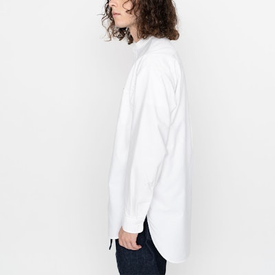 THE NORTH FACE PURPLE LABEL Embroidered Logo Button-Up White Long Sleeve Shirt NT3201N-W Details for THE NORTH FACE PURPLE LABEL Embroidered Logo Button-Up White Long Sleeve Shirt NT3201N-W