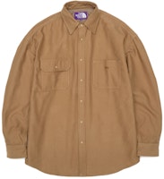 The North Face PURPLE LABEL Flannel Loose Fit Long Sleeve Shirt Khaki NT3151N-CO The North Face PURPLE LABEL Flannel Loose Fit Long Sleeve Shirt Khaki NT3151N-CO