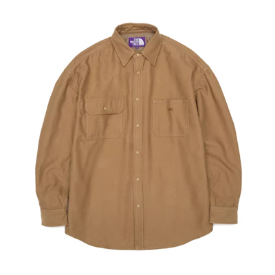 TNF PURPLE LABEL Flannel Loose Fit Long Sleeve Shirt Khaki NT3151N-CO