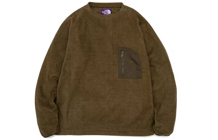 The North Face PURPLE LABEL Fleece Sweatshirt Khaki Brown NA6050N-KK