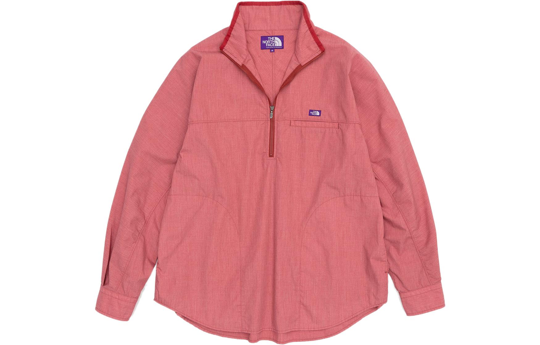 The North Face Purple Label Garment Dye Field Pullover Half-Zip Jacket Maroon. NT3250N-BG