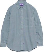 The North Face PURPLE LABEL Green Gingham Long Sleeve Shirt NT3433N-G The North Face PURPLE LABEL Green Gingham Long Sleeve Shirt NT3433N-G