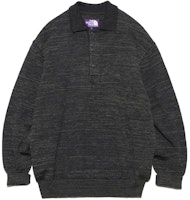 The North Face PURPLE LABEL Grey Merino Field Striped Polo Sweater NT6357N-Z The North Face PURPLE LABEL Grey Merino Field Striped Polo Sweater NT6357N-Z