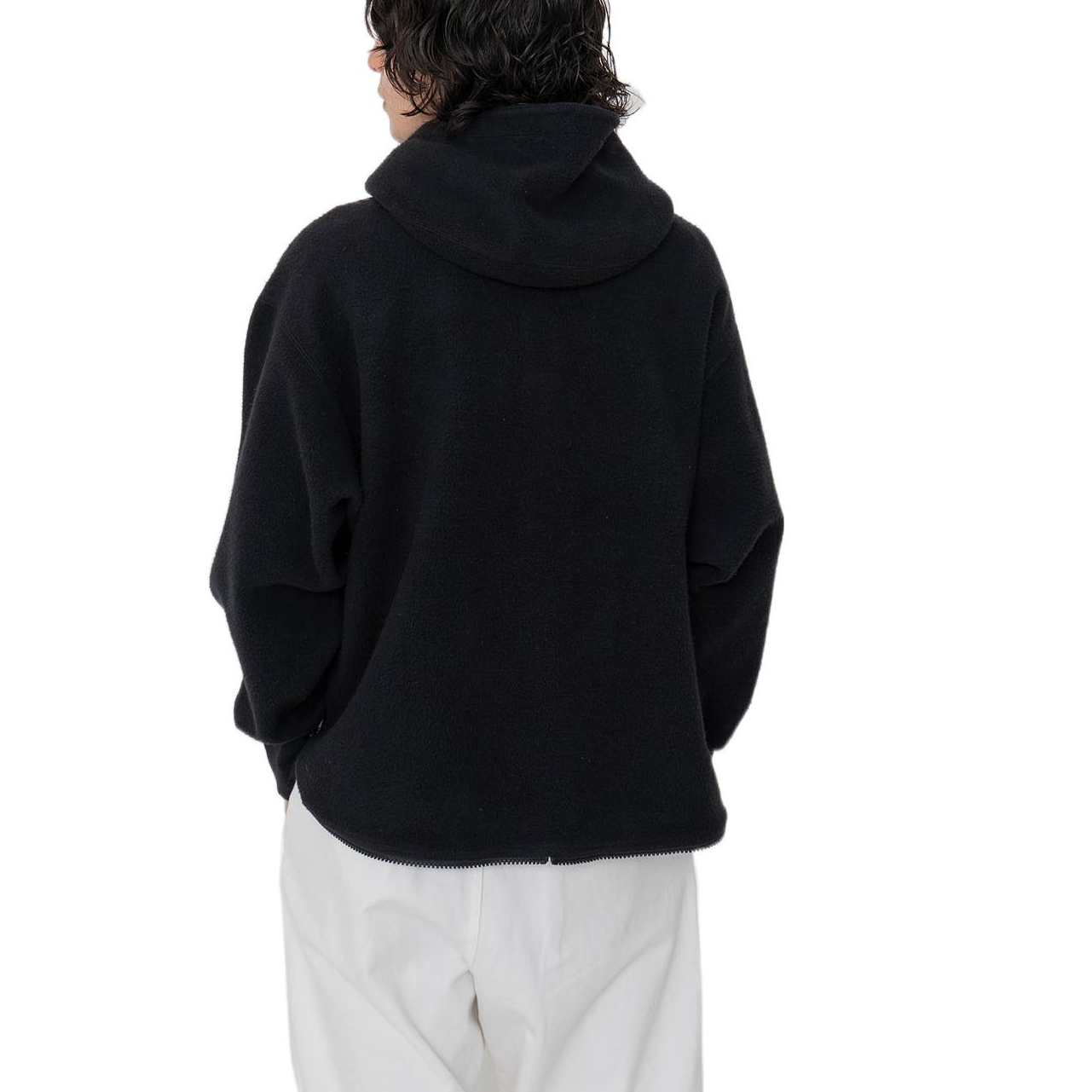 Shop The North Face 紫標半拉鍊連帽衫 黑色 純色刺繡標誌 NT6251N-K