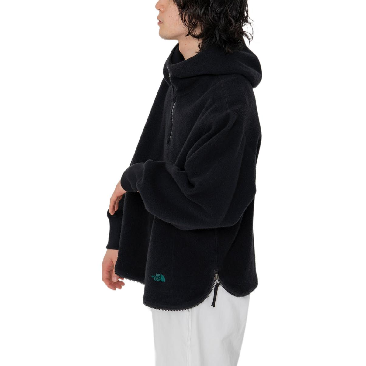 Purchase The North Face 紫標半拉鍊連帽衫 黑色 純色刺繡標誌 NT6251N-K