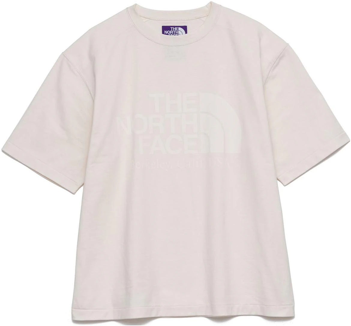 the-north-face-purple-label-ivory-logo-print-unisex-crewneck-t-shirt-nt-3314-n-i