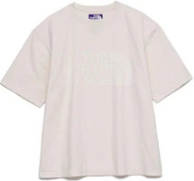 The North Face Purple Label Ivory Logo Print Unisex Crewneck T-Shirt. NT3314N-I The North Face Purple Label Ivory Logo Print Unisex Crewneck T-Shirt. NT3314N-I