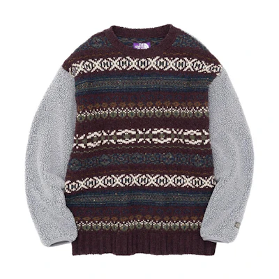 TNF Purple Label Jacquard Crewneck Sweater Unisex Dark Red NT6254N-BG