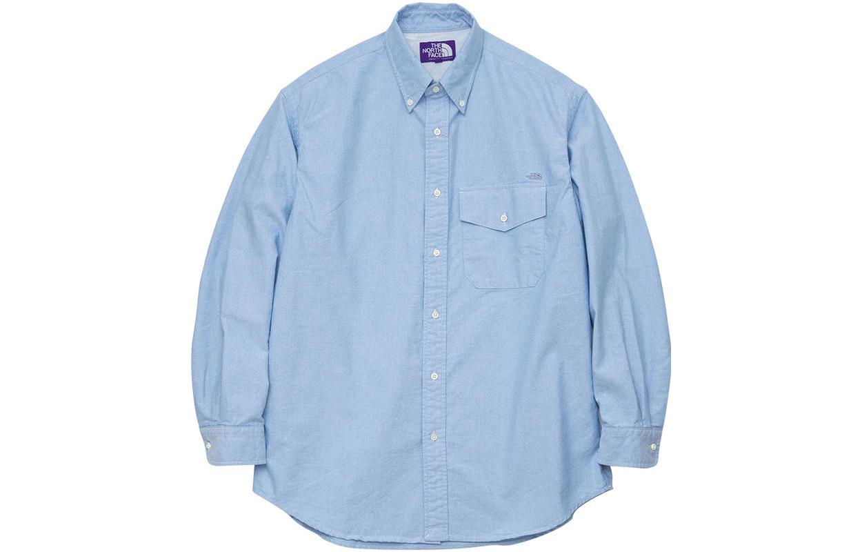 The North Face Purple Label Logo Long-Sleeve Button-Up Shirt Blue Unisex NT3300N-SX