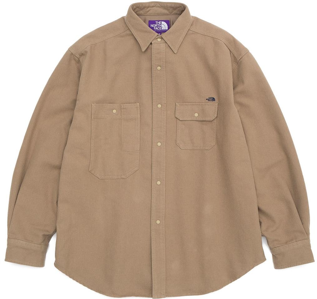 the-north-face-purple-label-logo-pocket-long-sleeve-shirt-brown-nt-3265-n-tn