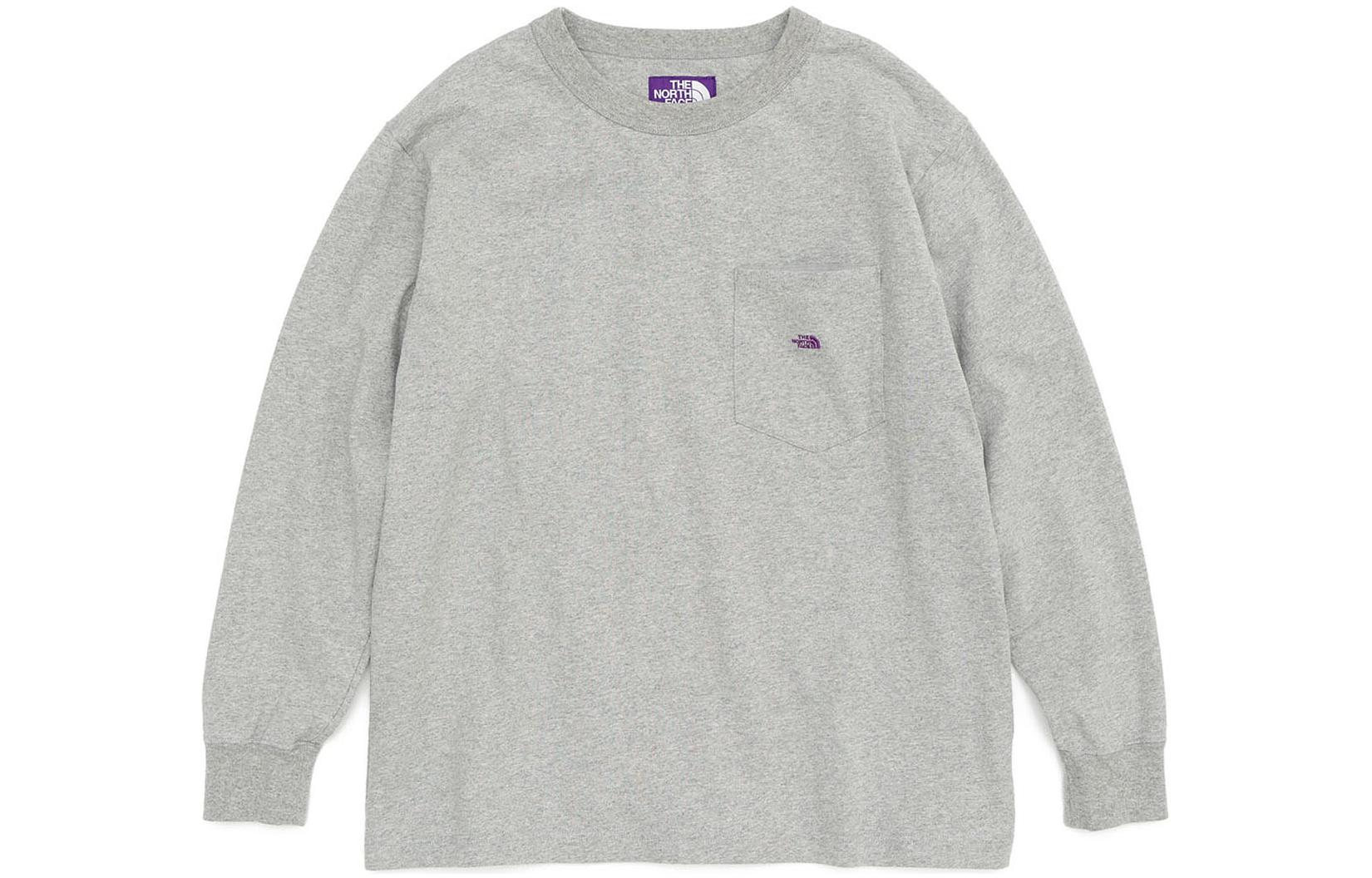 The North Face Purple Label Logo Pocket Long Sleeve Tee Unisex - Heather Gray NT3305N-ZP