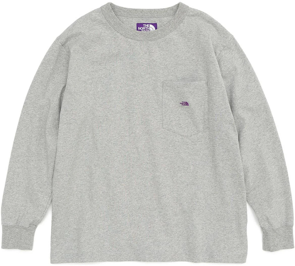 the-north-face-purple-label-logo-pocket-long-sleeve-tee-unisex-heather-gray-nt-3305-n-zp