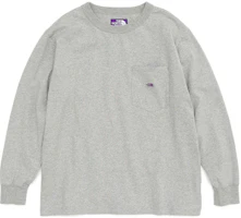 The North Face Purple Label Logo Pocket Long Sleeve Tee Unisex - Heather Gray NT3305N-ZP The North Face Purple Label Logo Pocket Long Sleeve Tee Unisex - Heather Gray NT3305N-ZP