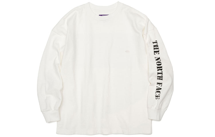THE NORTH FACE PURPLE LABEL Logo Print Crewneck Long Sleeve Tee White Mens NT3158N-OW