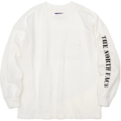 THE NORTH FACE PURPLE LABEL Logo Print Crewneck Long Sleeve Tee White Mens NT3158N-OW Buy THE NORTH FACE PURPLE LABEL Logo Print Crewneck Long Sleeve Tee White Mens NT3158N-OW