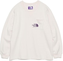 The North Face Purple Label Logo Print Ivory Loose Crewneck Long Sleeve Tee Men NT3405N-IV The North Face Purple Label Logo Print Ivory Loose Crewneck Long Sleeve Tee Men NT3405N-IV
