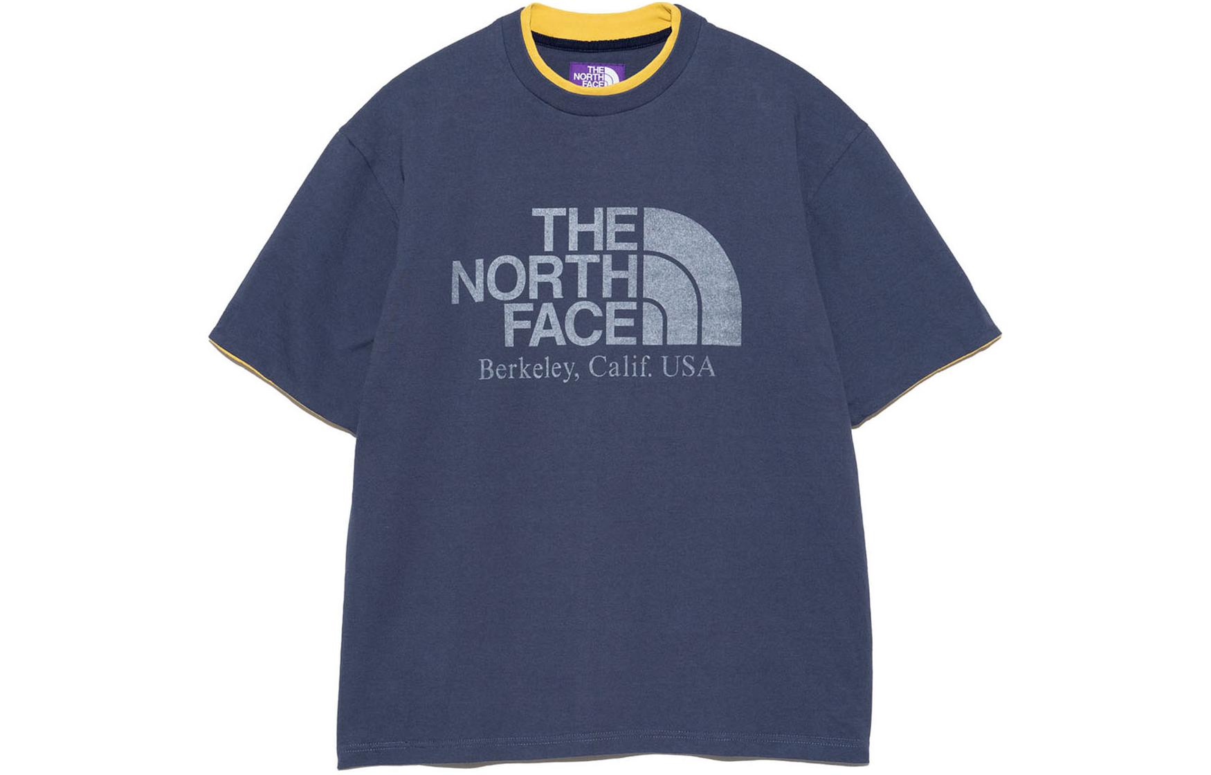 THE NORTH FACE Purple Label Logo Print Loose Fit Tee Navy Unisex Retro Style NT3412N-VN