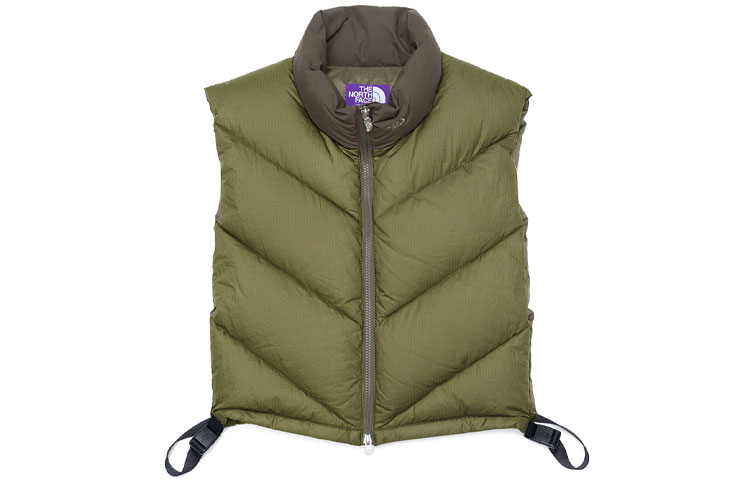 Order THE NORTH FACE PURPLE LABEL Logo Zip Vest Hijau Zaitun Unisex Gaya Kasual. NN8156N-KG