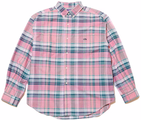 the-north-face-purple-label-madras-plaid-unisex-loose-shirt-pink-nt-3203-n-p