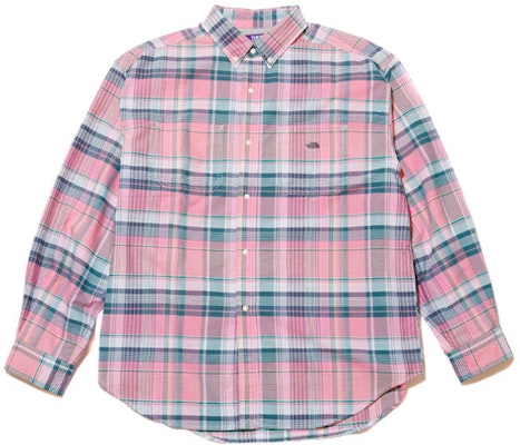 The North Face PURPLE LABEL Kemeja Longgar Kotak-kotak Unisex Pink NT3203N-P Buy The North Face PURPLE LABEL Kemeja Longgar Kotak-kotak Unisex Pink NT3203N-P