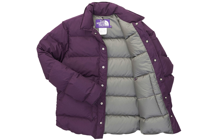 Shop The North Face 紫標中量65/35紫色填充襯衫外套 男女適用 ND2962N-PP