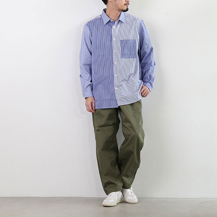 Lookbook THE NORTH FACE PURPLE LABEL 軍綠色寬版錐形斜紋褲 男女適用 NT5052N-KK