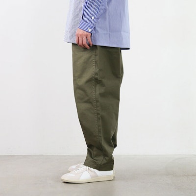 THE NORTH FACE PURPLE LABEL 軍綠色寬版錐形斜紋褲 男女適用 NT5052N-KK Details for THE NORTH FACE PURPLE LABEL 軍綠色寬版錐形斜紋褲 男女適用 NT5052N-KK